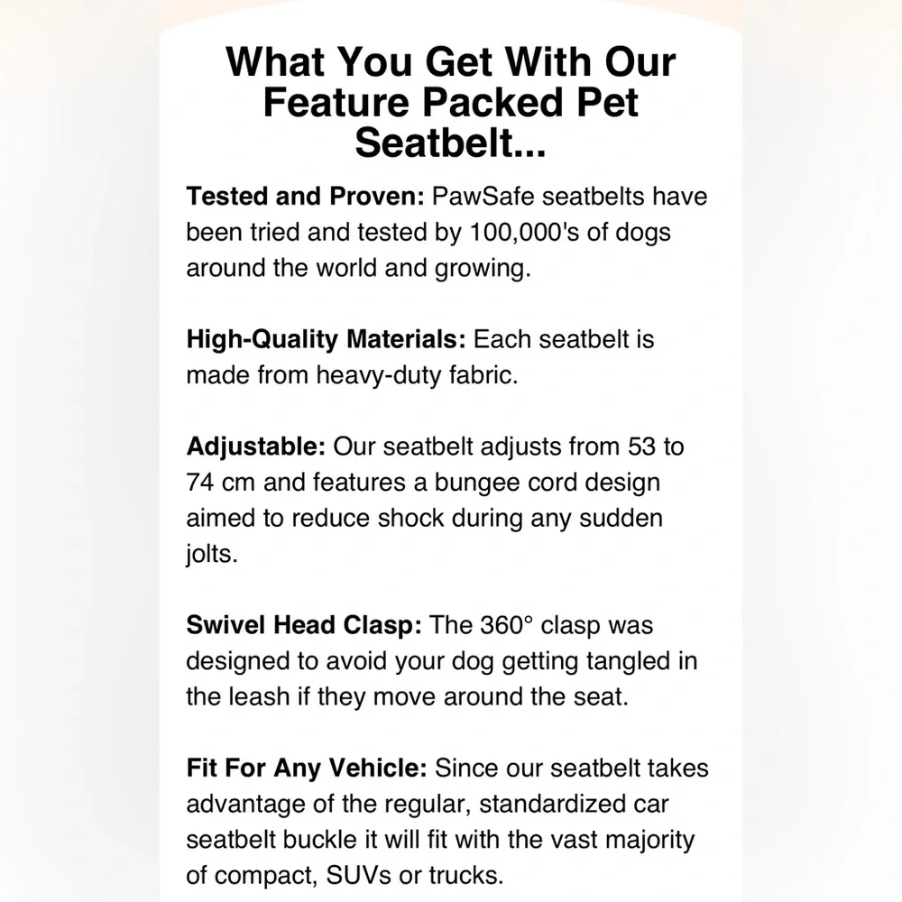PAWSAFE dog seatbelt- travel safety for dogs